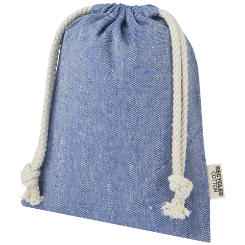 Pochon publicitaire 150g coton recyclé 15 x 20 cm Pheebs Bleu bruyère